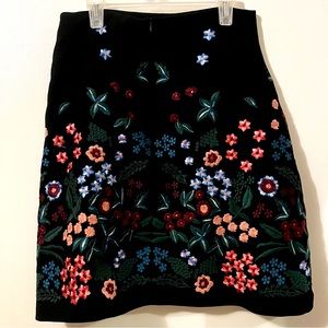 Zara embroidery floral skirt